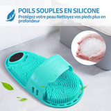 Tongs gel de silice laver les pieds et éliminer les peaux mortes bleu chaussons de massage acupressure des pieds nettoyant pied