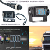 Caméra de recul IPX69K étanche à 18 LED infrarouges fonction de vision nocturne diagonale de 170 degrés GPS voiture avec 20m cable