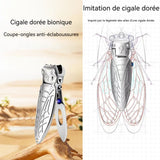 oupe ongles 19x72mm 94g coupe-ongles simple en acier inoxydable cigale avec poudre anti-éclaboussures avec boîte de rangement