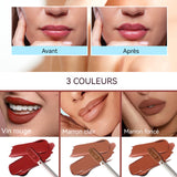 Crayon à lèvres 3 PCS 5ml imperméables et longue durée peel off crayon à lèvres tattoo contient du marron clair marron foncé rouge