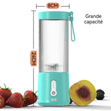 Presse-agrumes 450ml 2000mah Convient pour la cuisine, la maison et les voyages Convient pour les smoothies et les milkshakes