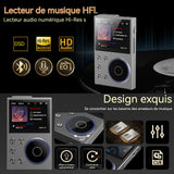 MP3 HiFi Surfans avec Bluetooth 2,4 pouce Lecteur Audio numérique Haute résolution DSD sans Perte avec carte mémoire de 16+16 Go