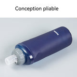 Bouteille d'eau en tpu 500ml 6x6x22,8cm pour randonnée/course à pied/vélo/camping avec échelle de mesure portable gourde sport