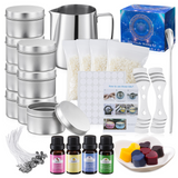 Kit de fabrication de bougies 50 noyaux de cire 8 boîtes de conserve kit fabrication bougies parfumées fabrication de bougies cire