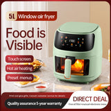 Friteuse sans huile 8 L 1400 W Fenêtre visuelle 8 programmes de menu Antiadhésif Friteuse électrique multifonction Touch