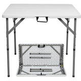 Table pliante 86*86*74 cm carrée table pliante interieur Compact et portable table pliante camping extérieur et intérieur blanche