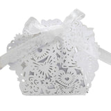 50 pièces  Boîte à bonbons Blanc  Noël  Jour de la Saint-Valentin  Cadeau de mariage  Design en creux  Bonbonnière de mariage