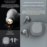 Ecouteurs traducteur de langues multifonctionnel ecouteurs bluetooth traduction temps réel réduction bruit supportant 32 langues