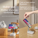 Enceinte bluetooth 1200mAh IPX5 bluetooth 5.2 support pour téléphone portable haut-parleur bluetooth  pliable et réglable en hauteur