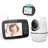 Babyphone Écran de 3,5 pouces Caméra avec fonction secouant la tête Interphone vocal avec vision nocturne Moniteur vidéo pour bébé