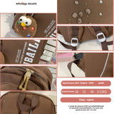 Sac à dos scolaire 44x30x15cm sac d'école japonais étudiants grande capacité ordinateur sac à dos de voyage campus marron cartable