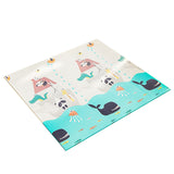 Tapis de jeu 200 x 180 x1 cm tapis de rampement double face Moti fs d'animaux et d'alphabets Tapis de sol pliable antidérapant