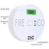 Détecteur de monoxyde de carbone 85 db détecteur de fumée avec écran LCD 24h protection ininterrompue detecteur monoxyde carbone