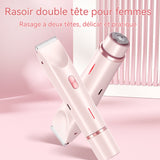 Épilateur electrique 2 en 1 double tête étanche ipx7 portable épilateur pour femme mini épilateur épilateur visage pour femmes