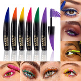 Mascara Coloré 6 couleurs mascara waterproof longue tenue mascara imperméable durable fibre soie 4d maquillage yeux pour halloween