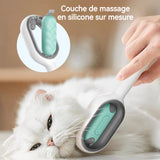 Brosse de toilettage pour animaux en silicone 6,2x3x19cm 3 en 1 enlever l'excès de poils/masser/nettoyer brosse chiens et chats