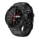 Montre connectée 1,28 pouces 400mAH Montre intelligente à détection de mouvement Écran tactile plein écran Bluetooth 5.0 noir