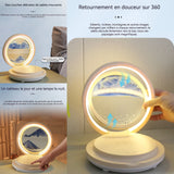 Veilleuse à sables mouvants avec fonction bluetooth et chargement par induction pliable rotatif lampe de chevet rechargeable