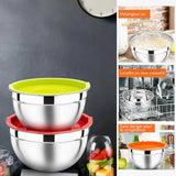 bols à mélanger avec Coloré Couvercles 5pcs Bols Mélangeurs Saladiers Empilable pour Un Stockage Minimal Ustensiles de Cuisine