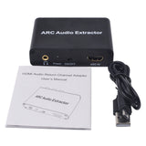 Adaptateur ARC vers audio, adaptateur de retour  audio  HDMI, convertisseur de sortie audio coaxial à fibre optique noire 3,5 mm