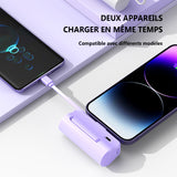 Batterie externe 5000mAh USB C PD 3.0A power bank portable avec affichage LED et build-in type-C câble power bank pour telephone