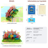 arte de voeux 20x15cm sculpture en papier tridimensionnelle carte de vœux d'anniversaire thème du parc d'attractions carte postale