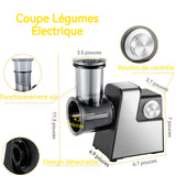 Coupe Légumes Électrique 6x34x17cm Acier inoxydable 150W Cartouche à 5 lames Multifonctionnel Facile à utiliser Silencieux noir