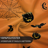 Halloween 137x274cm halloween ronde nappe citrouille et toile d'araignée La nappe lavable est imperméable et antitache décoration