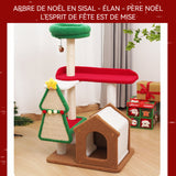 Arbre à chat hauteur 102 cm nouveau style de noël petite plateforme de saut jouets pour chats multi niveaux sisal avec griffoir