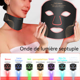 Ensemble masque visage et cou LED 7 ondes lumineuses masque raffermissant et liftant pour visage 70 perles de lampe 5 vitesses