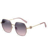 New Net Red Fashion Gradient Lunettes de soleil Trendy Metal Ladies Anti-ultraviolet Premium Sense Lunettes de soleil polarisées