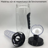 Bouteille d'eau de 960 ml grande capacité facile à transporter matériau sûr colonne de fruits bouteille d'eau de sport noire