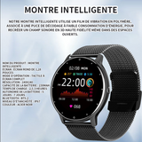 Montre intelligente 1.28 écran rond Bluetooth appel montre tactile montre 240x240 230mah étanche montre de sport IP67 acier noir