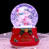 Boule de cristal lumineuse, cadeau de noël, cheval en bois, bonhomme de neige, boîte à musique, boule de verre, ornements