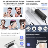 Tondeuse cheveux 5 en 1 3 tête de coupe de limite professionnelle ecran LCD sans fil du corps complet silencieux coiffeur électrique