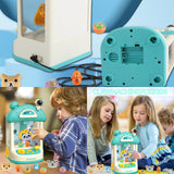 Machine à pince 29x19x16cm jeu d'apprentissage jeux de societe petite machine à pièces machine à jouets gacha avec poupée vert