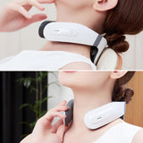 Masseur cervical à quatre têtes 18 cm Minuterie intelligente de 15 minutes 9 niveaux d'intensité et 6 modes Chargement Type-C