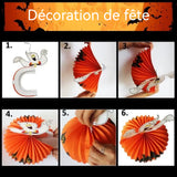 Décoration de fête 4pcs Halloween Lanterne en papier 3D Citrouille Chauve-souris Fantôme Décorations d'Halloween Accessoires de fête