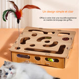 Jouets pour chats pour chat en forme de boîte labyrinthe pour creuser des trous boule de piste teaser de chat jouets éducatifs