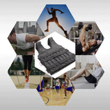 Gilet lesté 55x44cm 50kg gilet lesté réglable veste lestée convient à divers exercices de fitness gilet d'équipement de fitness