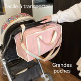 Sac à langer 42x23x15cm sac de de voyage à bandoulière simple pour maman grand espace de rangement pour les affaires des enfants