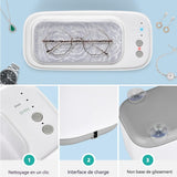 Nettoyeur à ultrasons 45 kHz 350ml 3 niveaux de minuterie nettoyage à 360 degrés ultrasonic cleaner nettoyeur ultrasons lunettes