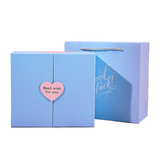 offret cadeau bleu à double porte magnétique à double porte avec bouche en fer d'anniversaire boîte cadeau de la fête des mères