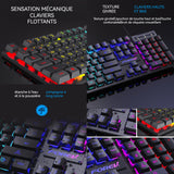 Clavier et Souris 530x160x45mm Lumière hybride arc-en-ciel pour clavier Ensemble mécanique clavier et souris filaire Jeux d'eSport