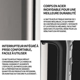 Batteur electrique 800w 17x15x7cm réglage de vitesse en 5 modes acier inoxydable batteur électrique de cuisine batteur polyvalent