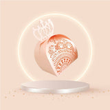 50 pièces  Carton de bonbons Rose  Motif de la couronne Noël  Cadeau de mariage Motif creux  Mariage  Bonbonnière de mariage
