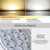 Spot LED 12PCS encastré  7W encastré rond plafonnier plat dimmable plafonnier 38degree blanc chaud non dimmableSpots de Plafond