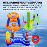 actus gonflable jouets flottants jouet piscine set panier de basket flottant jeu de lancer d'anneau jeux piscine multifonctionnels