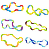 Tangle 6PCS multicolore twister anti-stress pour adulte et enfant twisty toy twister fidget toy tangle fidget main tangle toy