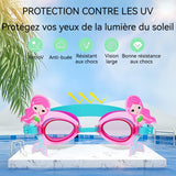 Lunettes de natation pour enfant 130g Étanche et réglable S'adapte à toutes les formes de visage De belles couleurs et formes